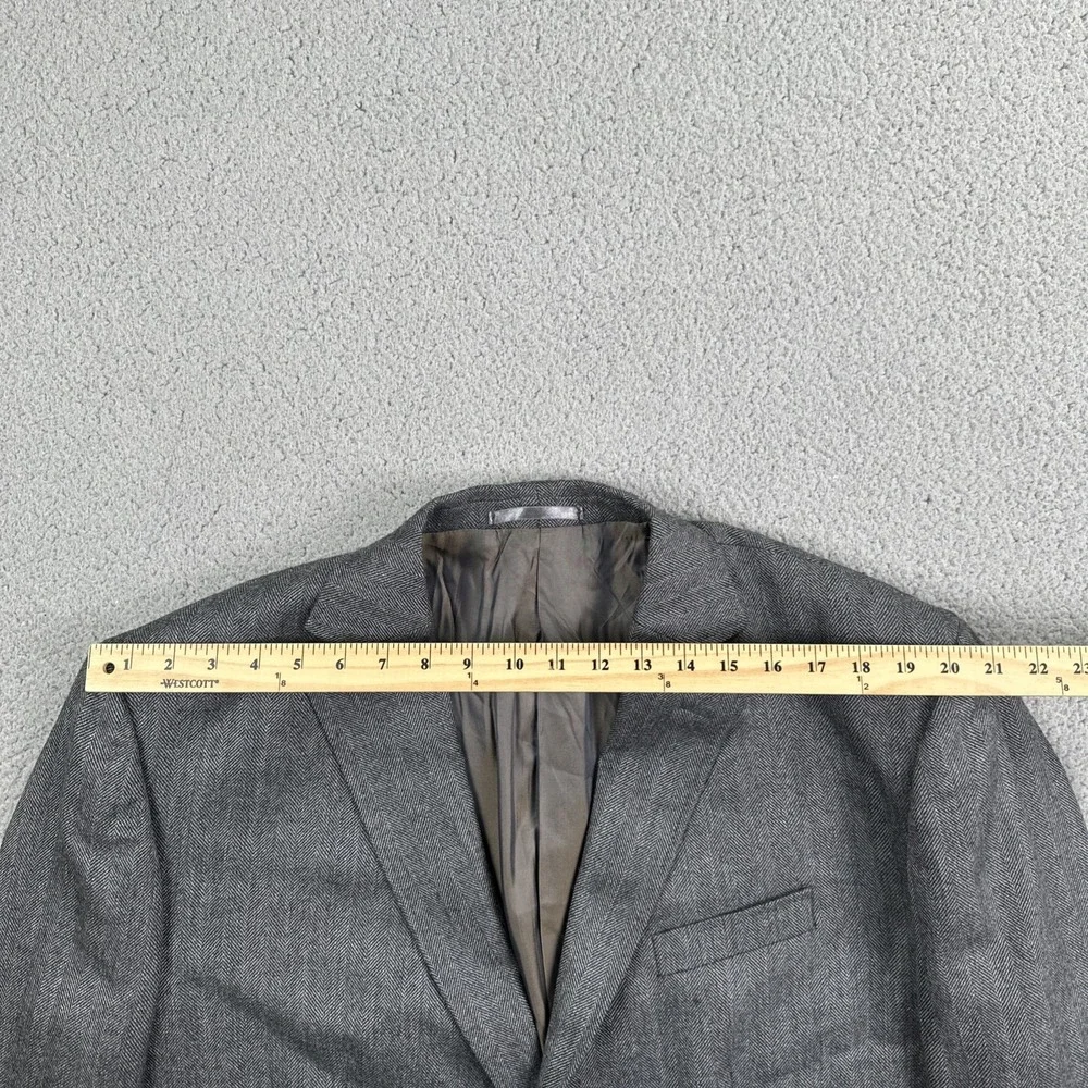 NWT Charles Tyrwhitt Wool Herringbone Blazer Men 50R Grey Classic Fit Jacket